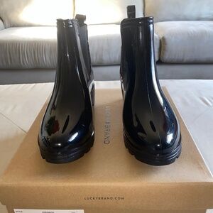 Lucky Brand Shiny Black PVC/Gore boots